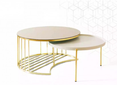 Modern 2x Coffee Tables Stainless Steel Coffee Table Living Room Table New Gold